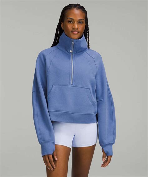 Description: Lululemon oversized funnel neck half zip scuba . Color is Utility Blue, size XL/XXL. In like new condition, washed and worn a few times.. Sold by monicaleesmith9. Fast delivery, ... NWT Lululemon Scuba Full-Zip …. Lululemon scuba oversized funnel neck full zip
